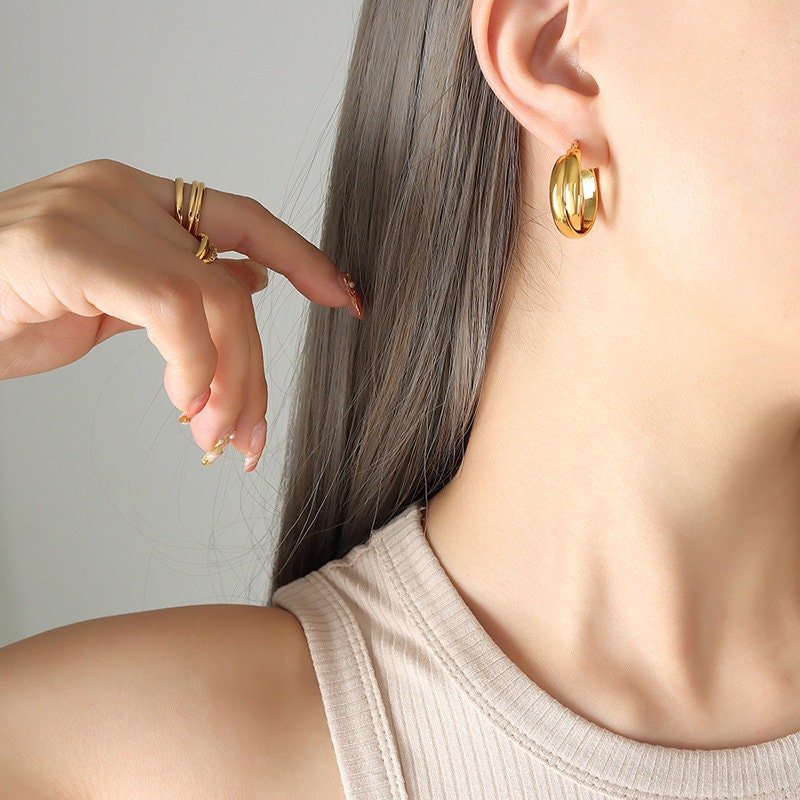 Titanium Hoop Earrings Extra Large 1.5 Inch | Nonita Jewelry